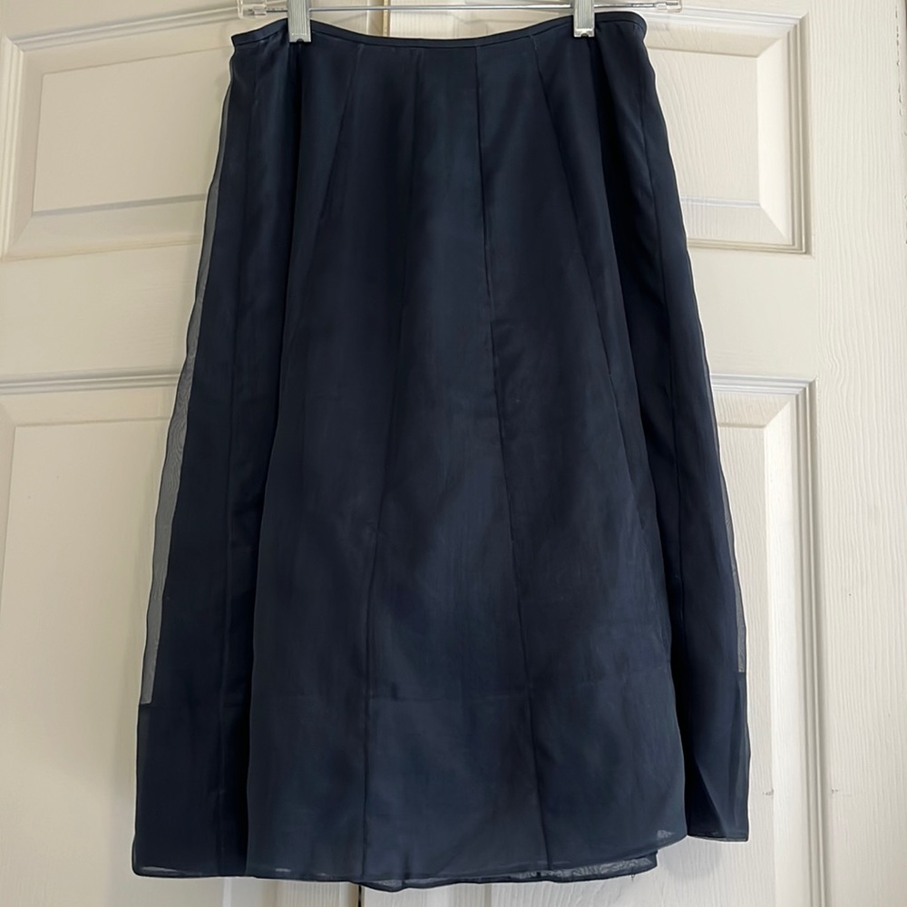 Carmen Marc Valvo Silk Navy skirt sz 4